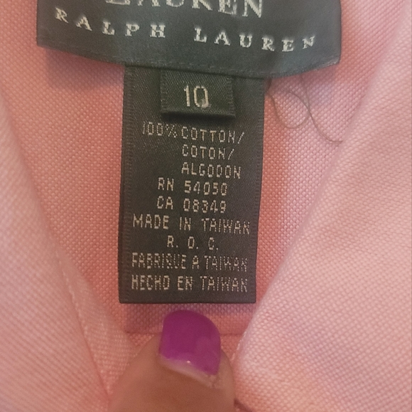 Ralph Lauren Bright Pink Cotton Long Sleeve Button Chest Logo Shirt - Picture 4 of 6